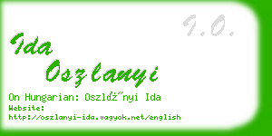 ida oszlanyi business card